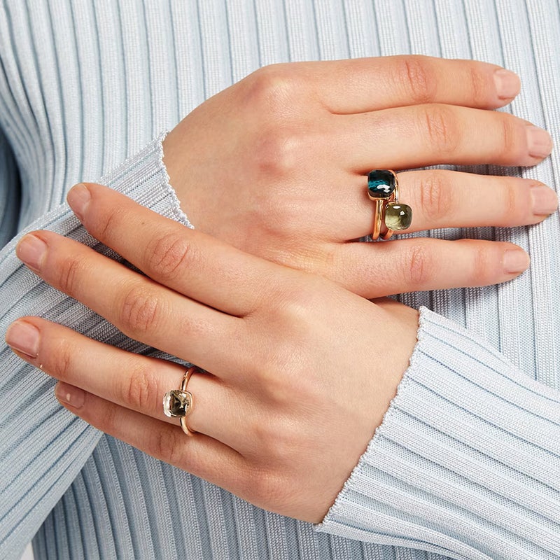 Emanco New Mushroom Head Japanese And Korean Accessible Luxury Style Asymmetrical Sugar Cube Ring Men And Women Crystal Ring - Image 4